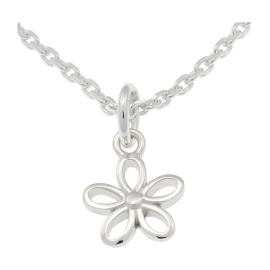 Náušenice a náhrdelník s přívěskem květina (925 stříbro) 