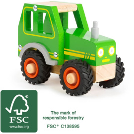  small foot Dřevěný traktor zelený [11078]