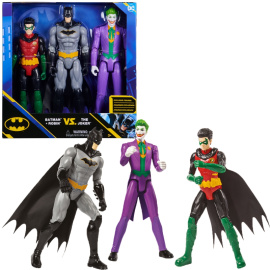 Spin Master Batman (Rebirth) Batman, Robin vs. Joker sada 3 figurek 30 cm