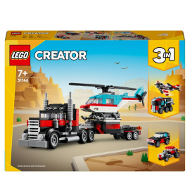 LEGO Creator 3in1 31146 Náklaďák s plochou korbou a helikoptéra
